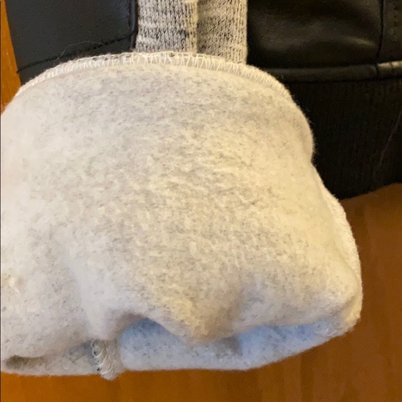 Faux leather bomber jacket with sweater sleeves - Picture 6 of 10